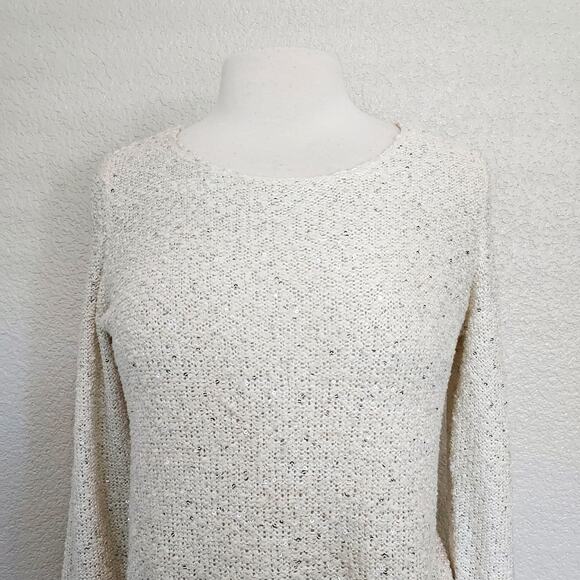 Alfani Cream Sweater w/Sequins Size MP - Picture 2 of 10
